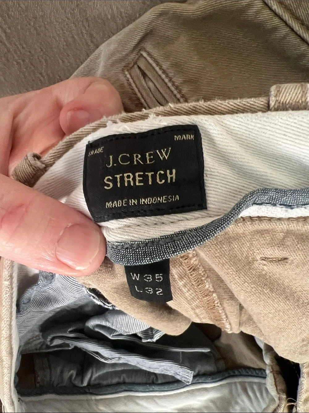 J. Crew Slim Straight Jeans in Khaki Brown